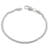 Elegant 925 Sterling Silver Italian Made Spiga Bracelet