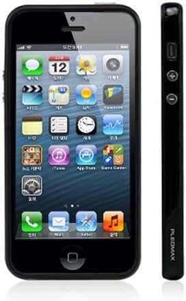 iPhone 5/5S Case, Super Slim Hard Plastic Back with Silicone Border Bumper &amp; Metal Buttons for Apple iPhone 5 / 5S-[Black]
