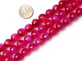 10mm Round faceted gemstone plum agate beads strand 15"