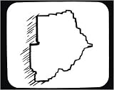Decorated Mouse Pad with geographical, map, "black and white", Botswana, outline, geography, region, place, land