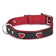 East Side Collection 8 to 11-Inch Nylon Heart Charm Dog Collar, Red