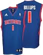 Chauncey Billups Youth Jersey: adidas Blue Replica #1 Detroit Pistons Jersey