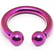 8 Gauge Pink Grade 5 Titanium Horseshoe Circular Barbell