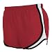 Red and White jersey white side stripe sport velocity shorts elastic waist