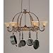 Leaf 8 Light Pot Rack withCrystal Glass Shade