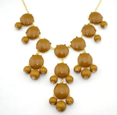 Gold Pearl Bubble Bib Statement Necklace (Goldtone)