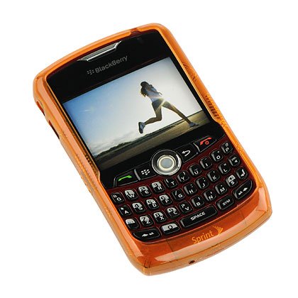 Orange Transparent Checker Design Silicone Skin Cover Case Cell Phone Protector for BlackBerry Curve 8300 8310 8320 8330
