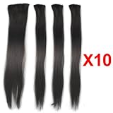 10X Haarverl�ngerung Haar Extension Schwarz Clip in NEU
