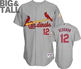 Lance Berkman Jersey: Big & Tall St. Louis Cardinals #12 Road Grey Authentic Jersey with World Series Commemorative Patch worn in 2012