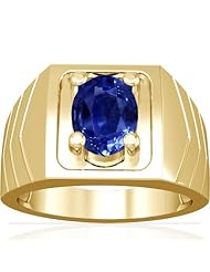 18K Yellow Gold Oval Cut Blue Sapphire Solitaire Ring