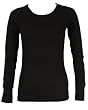 Ladies Black Long Sleeve Thermal Top Crew Neck