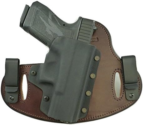 Hidden Hybrid Holsters, H &amp; K USP 9mm, 40cal Compact - Black Kydex/ Brown Leather- RH Draw