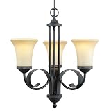 Royce Lighting RLCH017/3-19 Marrakech 3-Light Chandelier with Sepia Tinted Glass, Espresso