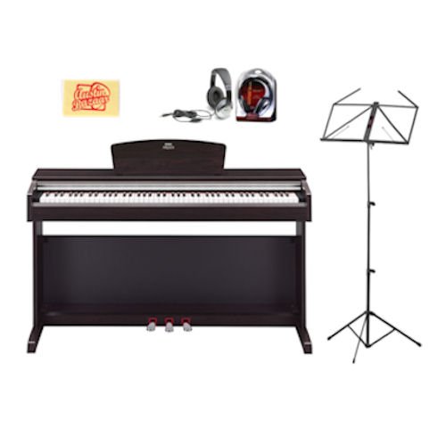 Yamaha YDP-141 Digital Piano with Stagg SHP2300 Headphones - MUS-A3BK Music Stand - and Dust Cloth product image