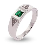 Celtic Trinity Knot Ring with Emerald CZ