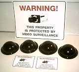  : Imitation Dummy Dome Camera Indoor Outdoor Fake Security Decoy + Sticker (3 Pack)