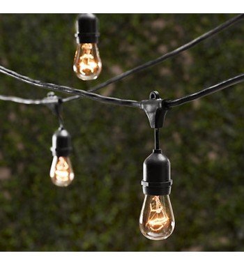 Bayside Light Strings Commercial Grade Medium Base 54 Ft. With Suspensor Black Cord