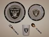 OAKLAND RAIDERS Team Logo 5 Piece Baby Child Dinner Set ( Sipping cup, Plate, Bowl, Fork,... by Duckhouse