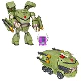 TransformersAnimatedSeriesLeaderClass7-1/2InchTallRobotActionFigurewithElectronicLightsandSounds-BULKHEADwithConversionSounds,SpinningBuzzsaw,RemovableAirTorpedoes,andHeadmasterHelmet(VehicleMode:ArmoredTruck)