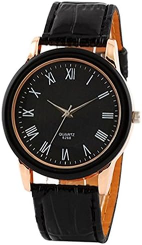 Black Rim And Dial Quality Fashion Watch Easy to Read Roman Numeral Numbers Watch:224
