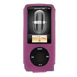 GTMax Protective Purple Leather Sleeve Case for Apple iPod nano 16GB 8GB 5th 5G Generation NEWEST MODEL