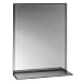 Bobrick 165 Series 430 Stainless Steel Channel Frame Glass Mirror, Bright Finish, 18" Width x 24" Height