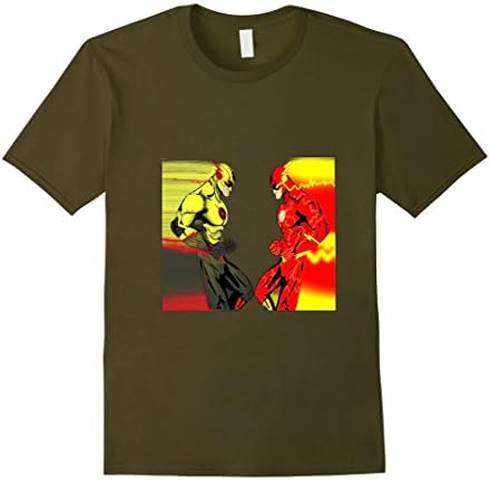 Men's Flash vs Reverse Flash T-Shirts Small Olive