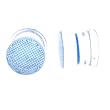 Clear Acrylic Double Flare Plug - Teal Metalic Hologram Logo - 0g - Sold as a Pair