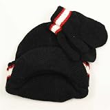 Urban Boundaries Boy's Bill Front Stripe Beanie & Matching Mittens Set (Fits Ages/Sizes 2-4)