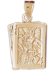 Dazzlers Solid 14k Gold Ace Jack Diamond Charm Pendant Available in three colors from jewelsberry (weights: 3.5 grams only)