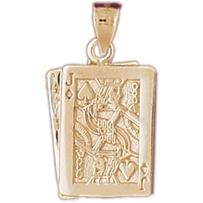 Cheap Girls Jewelry Dazzlers Solid 14k Gold Ace Jack Diamond Charm Pendant Available in three colors from jewelsberry (weights: 3.5 grams only) For Sale