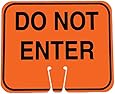 Cortina 03-550-DNEG ABS Plastic Traffic Cone Sign, Legend "DO NOT ENTER", 11" Width x 13" Height, Black on Orange