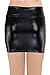 AveryDance Women's Shiny Metallic Liquid Short Mini Skirt (M, Black)