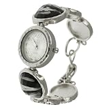 Geneva Platinum Textured Animal Print Toggle Watch by Geneva