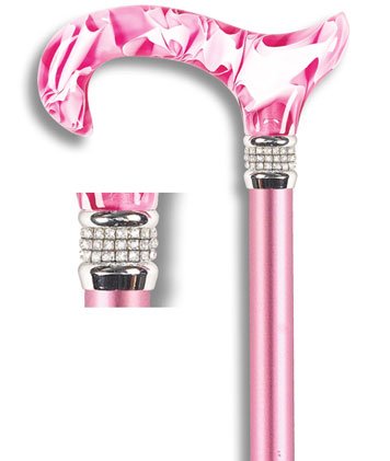Elegance Diamonds & Pearls Pink Walking Cane