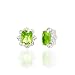 Jewelry : SPARKLING 3.55 TCW GENUINE PERIDOT & DIAMOND FLOWER 14K EARRINGS