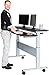 Stand Up Desk Store Split Top Electric Adjustable Height Standing Desk with Monitor Shelf (Black Frame/Matte Black Top, 60