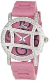 Just Bling Women's JB-6241-C Olympia Sport Silver Pink Designer Silicone Diamond Watch