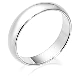 10k White Gold 5mm Traditional Mens Wedding Band