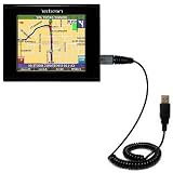Coiled USB Cable for the Nextar M3 GPS with Power Hot Sync and Charge capabilities - uses Gomadic TipExchange Technology