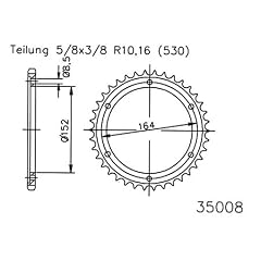 Kettenrad 42 Z�hne Stahl 530er Teilung (5/8x3/8)