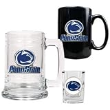 Penn State Nittany Lions 15oz Tankard, 15oz Ceramic Mug & 2oz Shot Glass Set - Primary Logo NCAA College Athletics