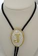 Silver/Gold Plated Monogram Letter "J" Bolo Tie