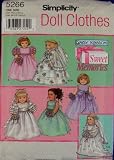 Simplicity 5266 Pattern Daisy Kingdom Sweet Memories Wedding Bridesmaid Dresses Gowns, Cape, Veil 22 Pieces Fits American Girl Dolls
