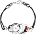 Handcuff Stainless Steel and Waxed Nylon Bracelet 7"