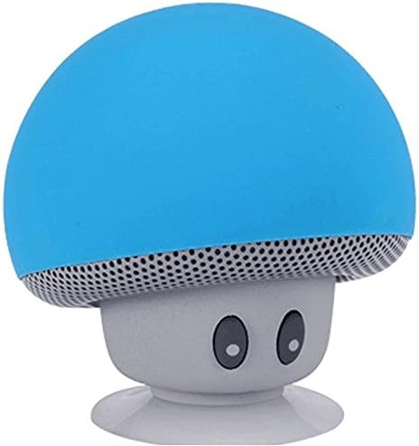 WJLING New Mini Portable Mushroom Bluetooth Speaker Wireless Silicone Suction Kickstand Compatible with Cell phone/ iPad/Tablet and all Bluetooth Devices (Blue)