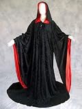 Black-Red Wizard Robe Costume by Artemisia Designs - Lined Hood and Bell Sleeves