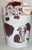 Jersey Cow Deluxe Gift Basket Stuffed Cow Coffee Mug Hot Cocoa Chocolate Tin Buc