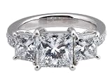 Platinum Princess Cut 3-Stone Diamond Ring (GIA Certified 2.00 ct center, 3.73 cttw, G Color, VS1 Clarity), Size 6