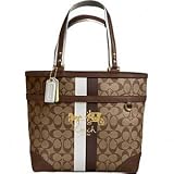 41 7s28dumL. SL160  Coach Heritage Signature Stripe Tote 13196